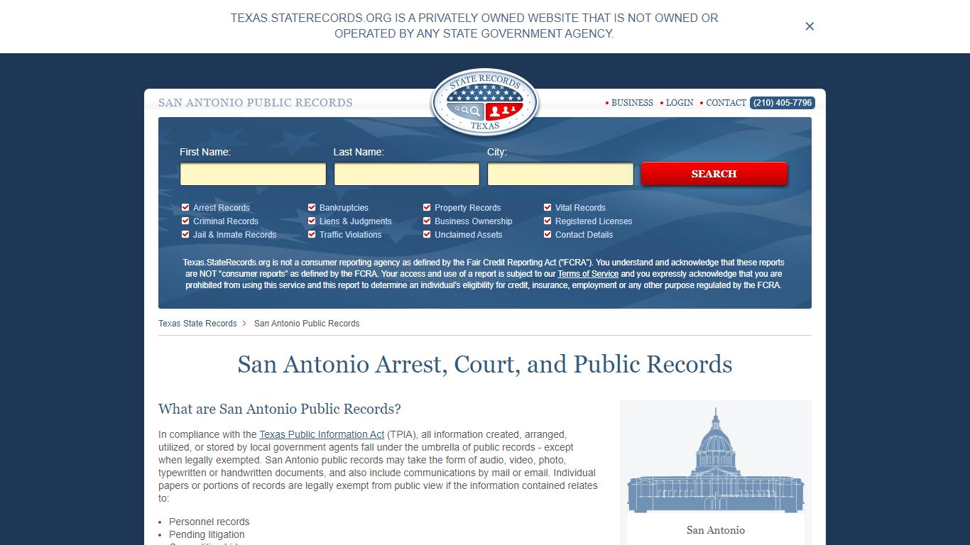 San Antonio Arrest, Court, and Public Records